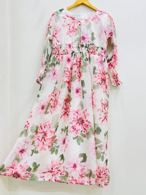 Pink Floral Printed Frock ASB-2024-16-10-02