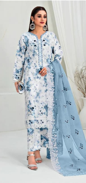 3 PCS CHIFFON EMBROIDERED SEQUENCE | TAWWAKKAL
