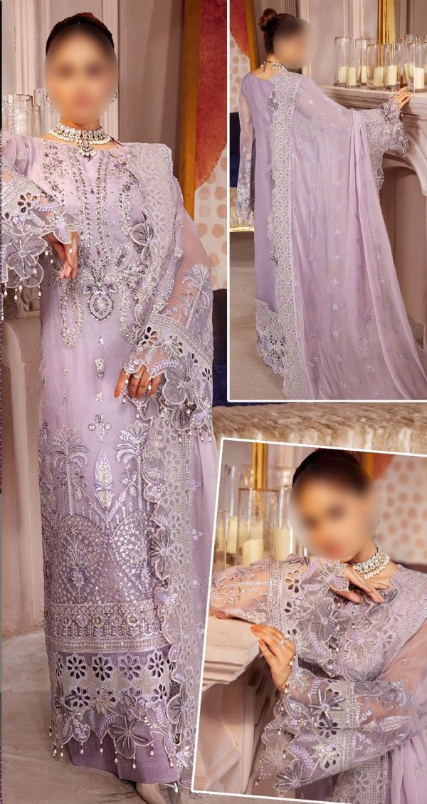 3 PCS ORGANZA WITH PULSE & SEQUENCE | EMAAN ADEEL