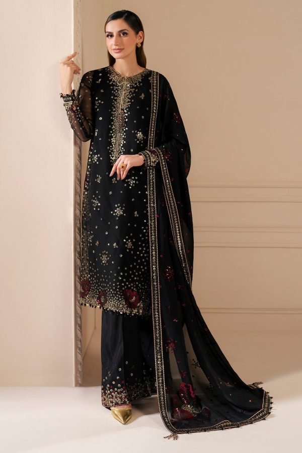 3 Pcs Chiffon with SEQUENCE Work | JAZMIN