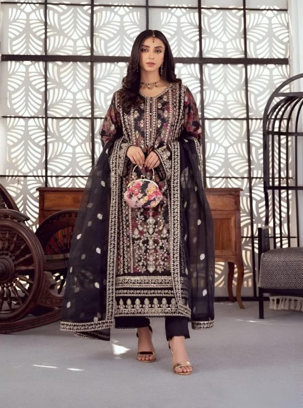3 PCS ORGANZA EMBROIDERED SEQUENCE | TAWWAKKAL