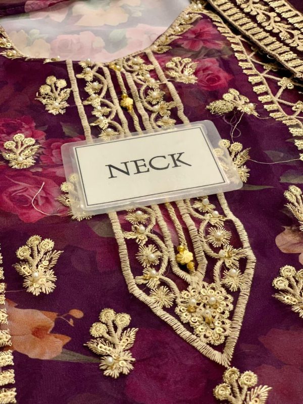 3 PCS ORGANZA EMBROIDERED SEQUENCE | TAWWAKKAL